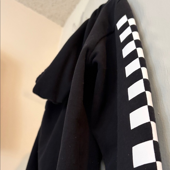 Vans Women’s Hoodie Sweatshirt Checkerboard Sleeve Black Skater Size XS/S - Picture 10 of 10